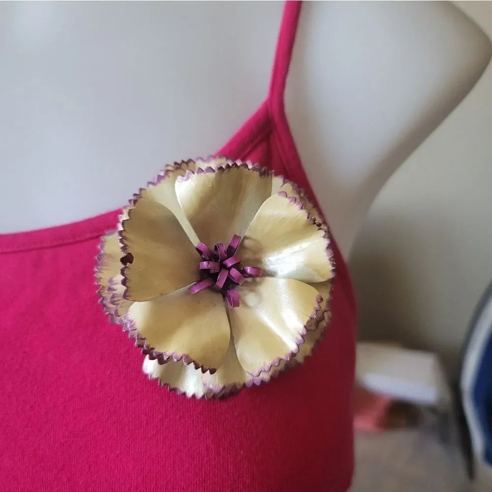 Large Flower Brooch - Metal